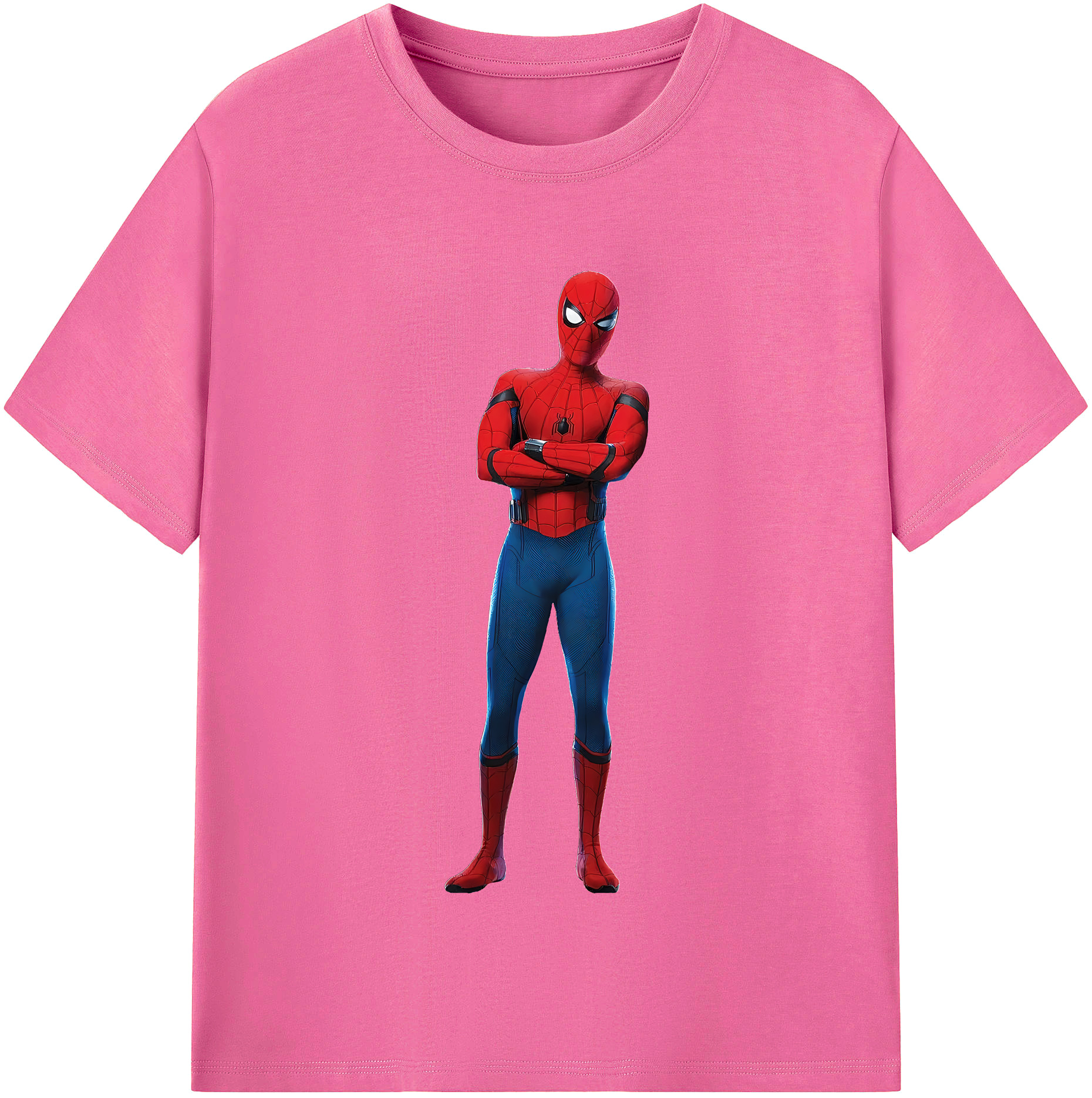 （画像用） Spider Man スパイダーマン レディースカジュアルプリントTシャツ（綿100％）